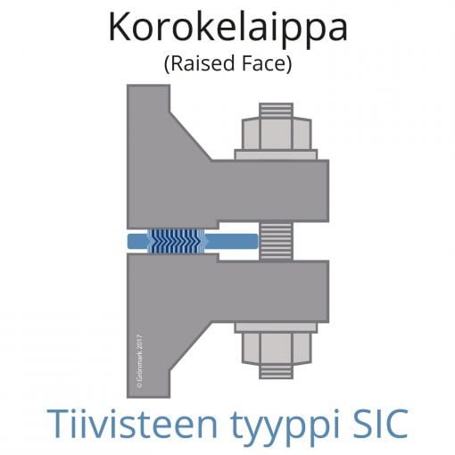 Spiraalitiiviste BPG 9336SIC korokelaippaliitoksessa